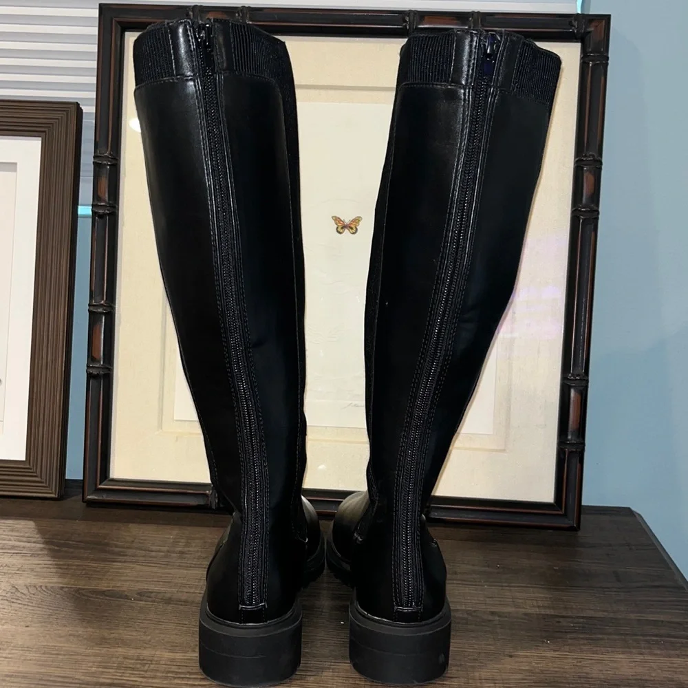 On 34th Women's Tamira Black Stretch Tall Round Toe Riding Boots sz 5 NWOB